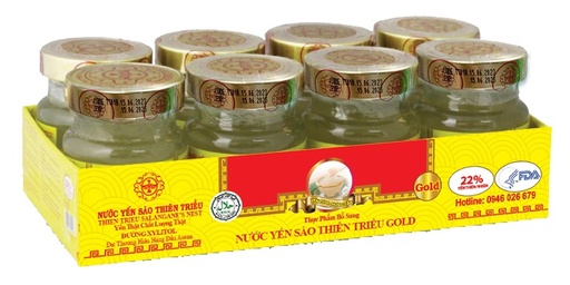 Lốc 8 lọ Yến sào cao cấp Có đường GOLD 22%